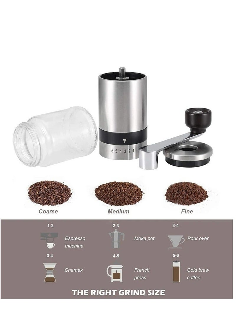 SMART CLOUDS Manual Coffee Grinder Hand Coffee Mill with 6 Adjustable Settings Conical Ceramic Burr Grinder for Espresso French Press and Pour Over Portable Hand Crank for Office Home Traveling Camping  - Image 4