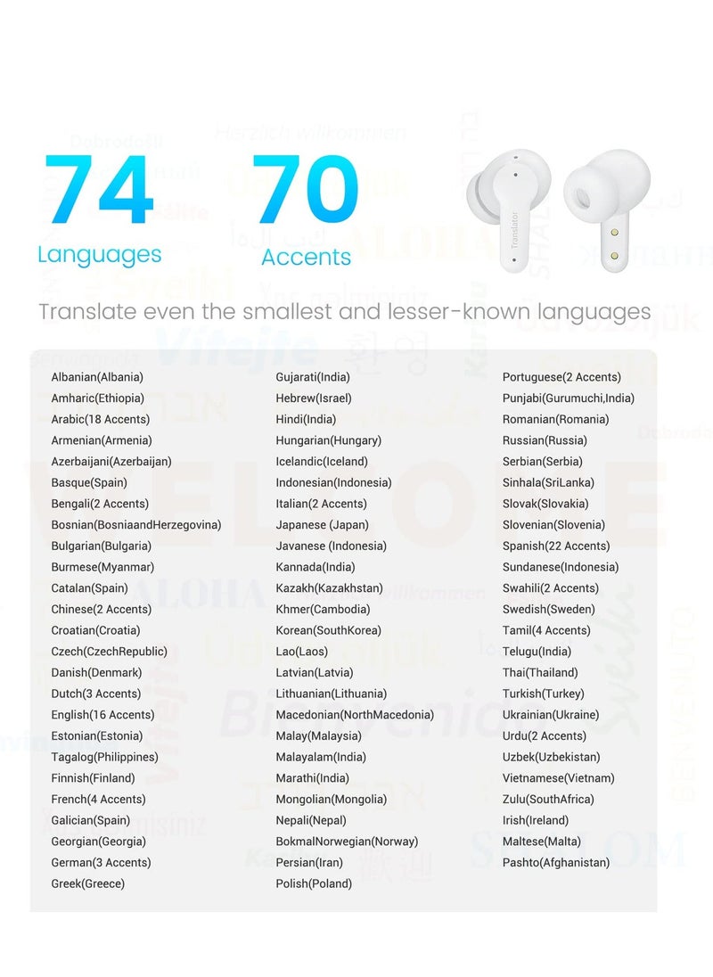 M3 Translator Earbuds for Voice Language Translation in 74 Languages and 70 Accents Quick Response with 97% High Accuracy Innovative Sliding Design Perfect for Travel, Business & Daily Use  - Image 2