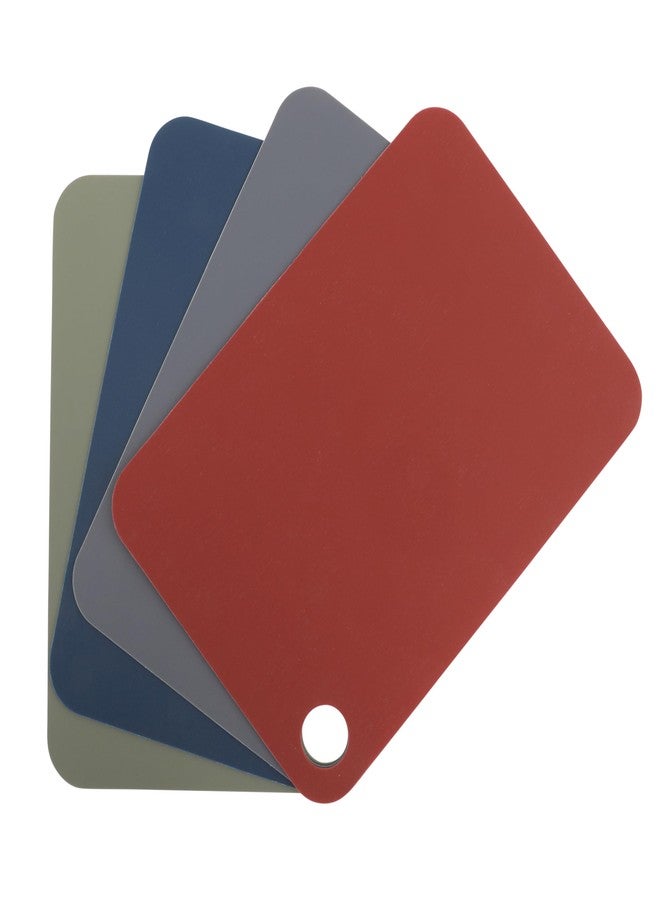Sur La Table Kitchen Essentials Crafty Carvery BPA-Free Flexible Cutting Mats - 4-Piece Color-Coded Chopping Board Set, Dishwasher Safe, Non-Slip, 11.75" x 8.25", Assorted Colors - Image 1