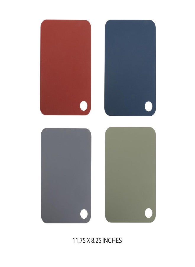 Sur La Table Kitchen Essentials Crafty Carvery BPA-Free Flexible Cutting Mats - 4-Piece Color-Coded Chopping Board Set, Dishwasher Safe, Non-Slip, 11.75" x 8.25", Assorted Colors - Image 3