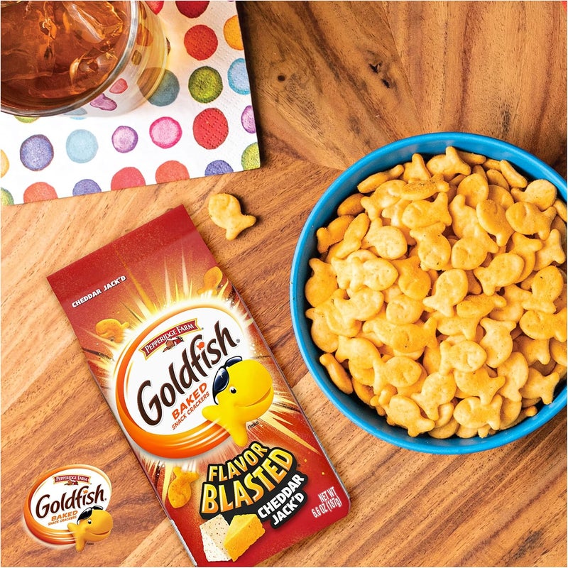 Goldfish Pepperidge Farm Flavor Blasted Cheddar Jack'd Crackers, 6.6 oz Bag - Image 5