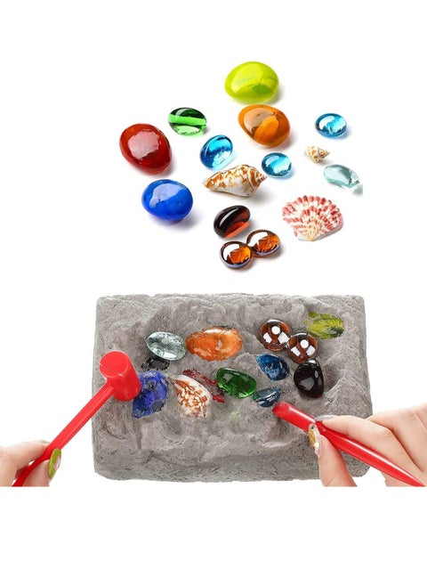 Gems Dig Kit Gemstone Dig Kit for Kids Educational DIY Toys Science Kit- Dig Up 17 Unique Real Gemstone Rocks Mining Unique Gifts STEM Science Kits Excavate Toys for Girls Boys