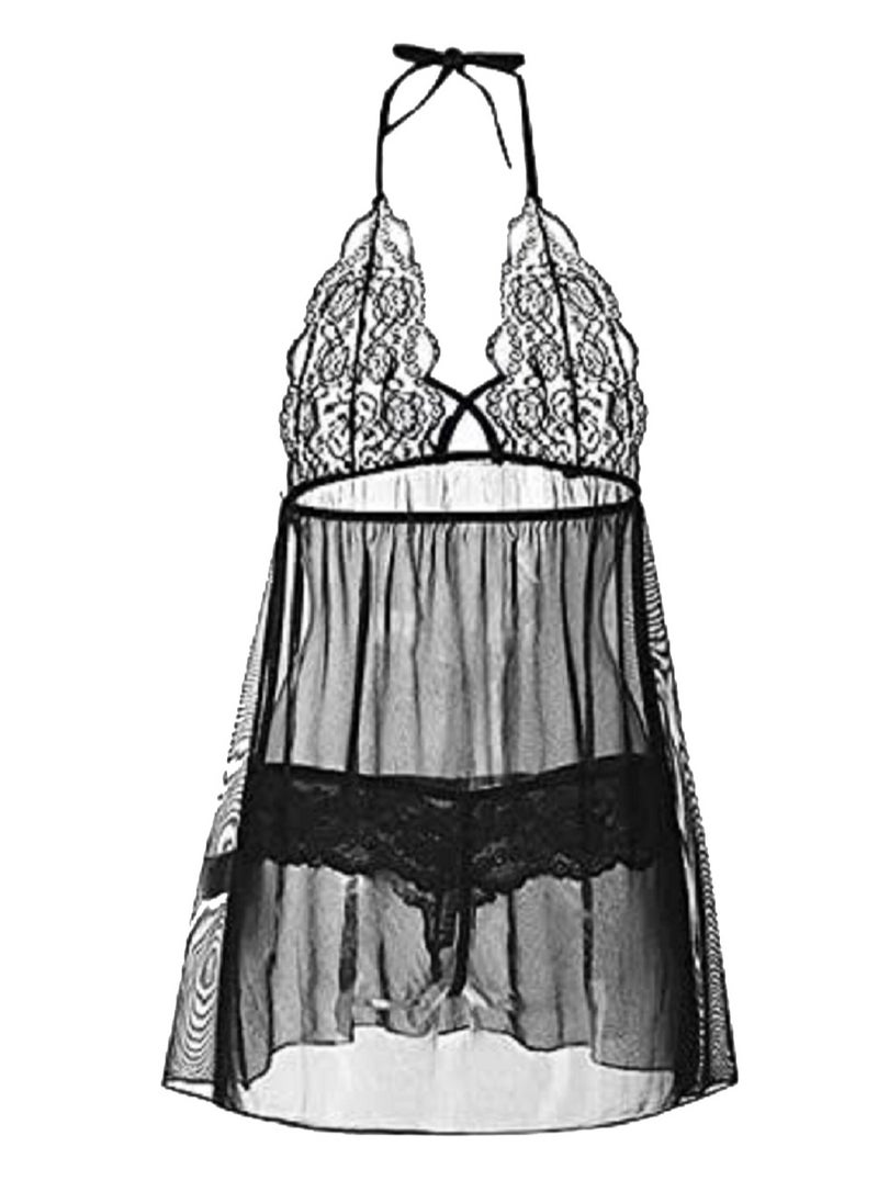 Generic - WomenFull Slip Lace Modal Chemises Short Sleeve V Neck Nightgown. - Image 1
