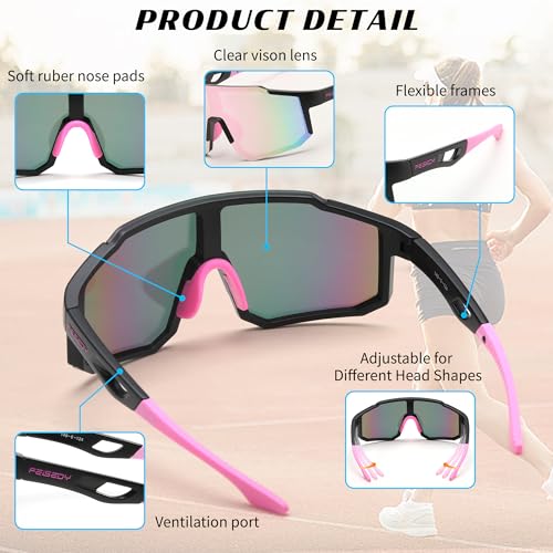 FEISEDY Sports Sunglasses Mens Women Baseball Biking Cycling Sunglasses for Teens UV400 Protection B2388 - Image 4