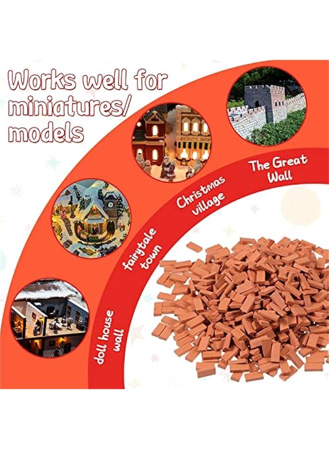 200 Pcs Mini Bricks for Landscaping Small Miniature Tiny Model Wall Bricks for Crafts Realistic Fake Blocks for Dollhouse Garden Accessories, 1/35 Scale - Image 3
