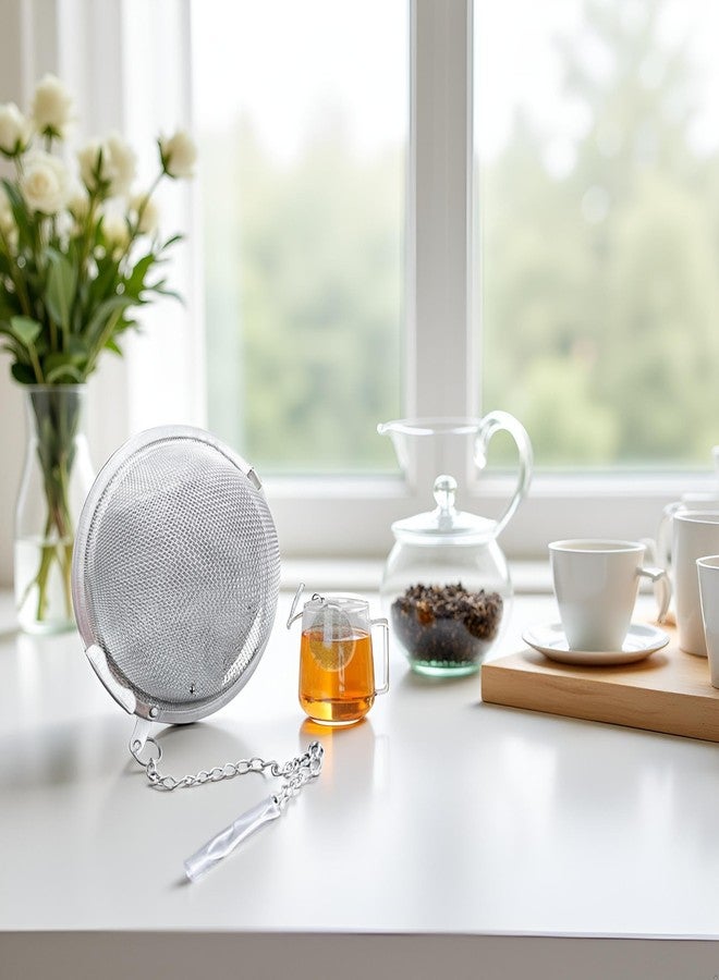 Qintreesify Stainless Steel Mesh Tea Ball, Extra Fine Mesh Tea Infuser for Loose leaaf Tea, Premium Tea Filter Tea Interval Diffuser, Tea Strainers Tea Infuser Strainer Filters for Tea (7CM) - Image 3