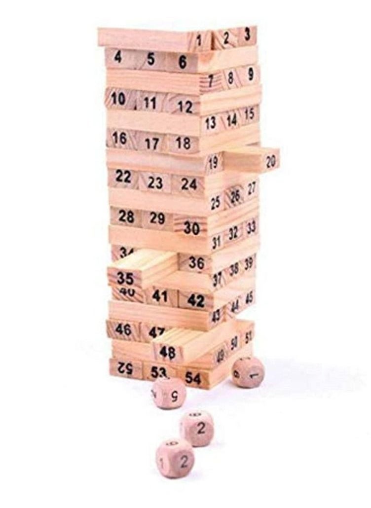 Cool Baby - Wood Building Wooden Tower Blocks Toy Domino Stacker Board Game Family Funny Extract Building Blocks Game - Image 1