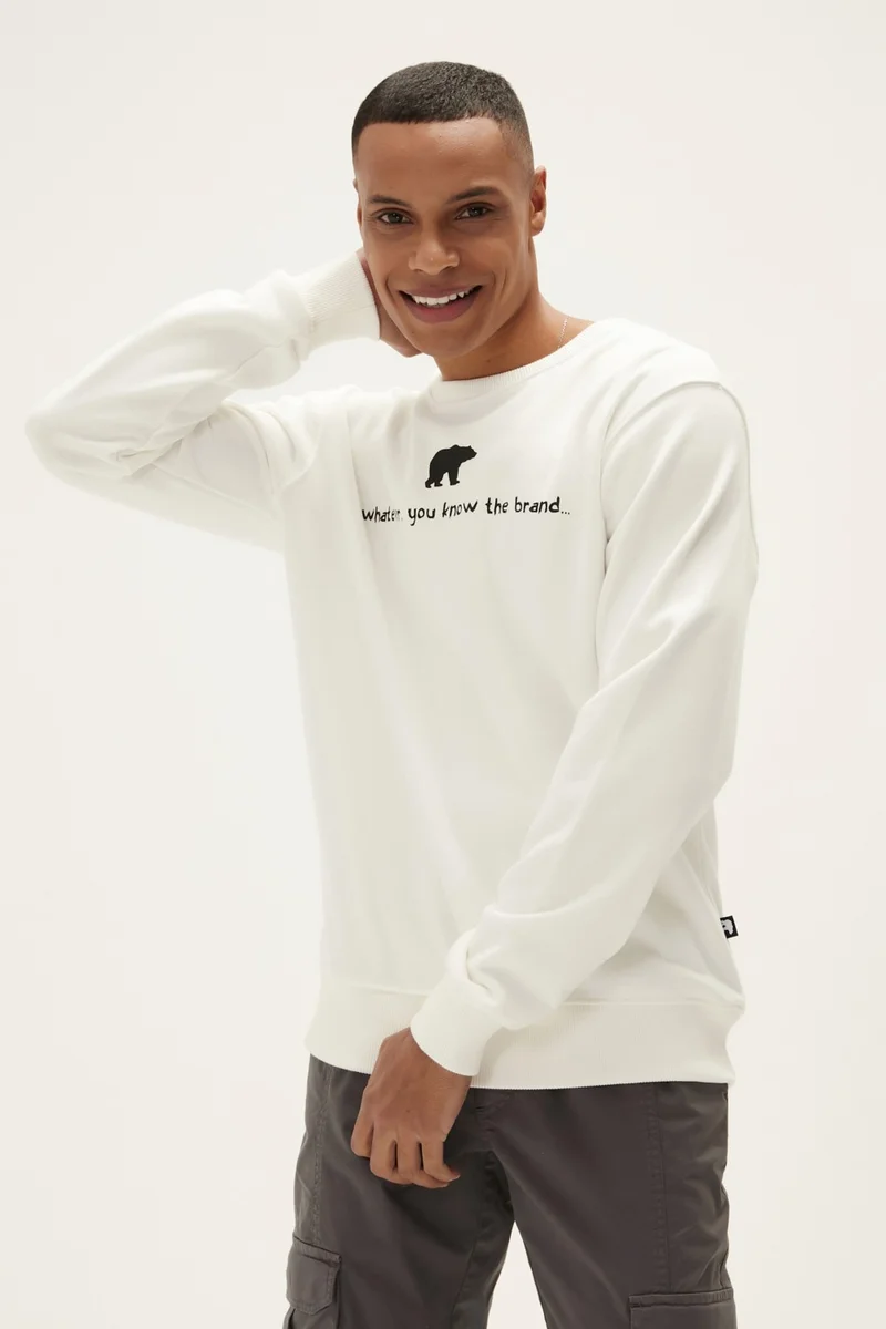 باد بير Men's Off-White Sweatshirt You Know Crewneck