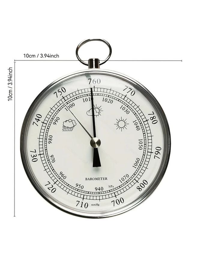 B9100S 10cm Silver Ring Air Pressure Gauge Liquid Free Atmospheric Pressure Indicator - Image 3