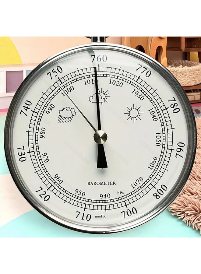 B9100S 10cm Silver Ring Air Pressure Gauge Liquid Free Atmospheric Pressure Indicator - Image 5