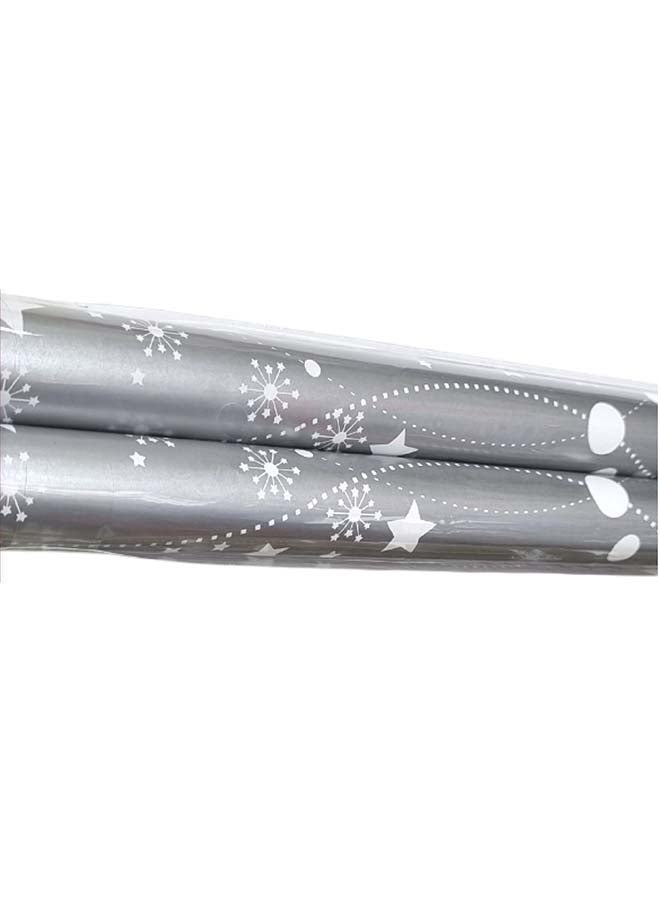 2-Piece Gift Wrapping Paper Roll For Christmas 70X100Cm Size Silver - Image 2