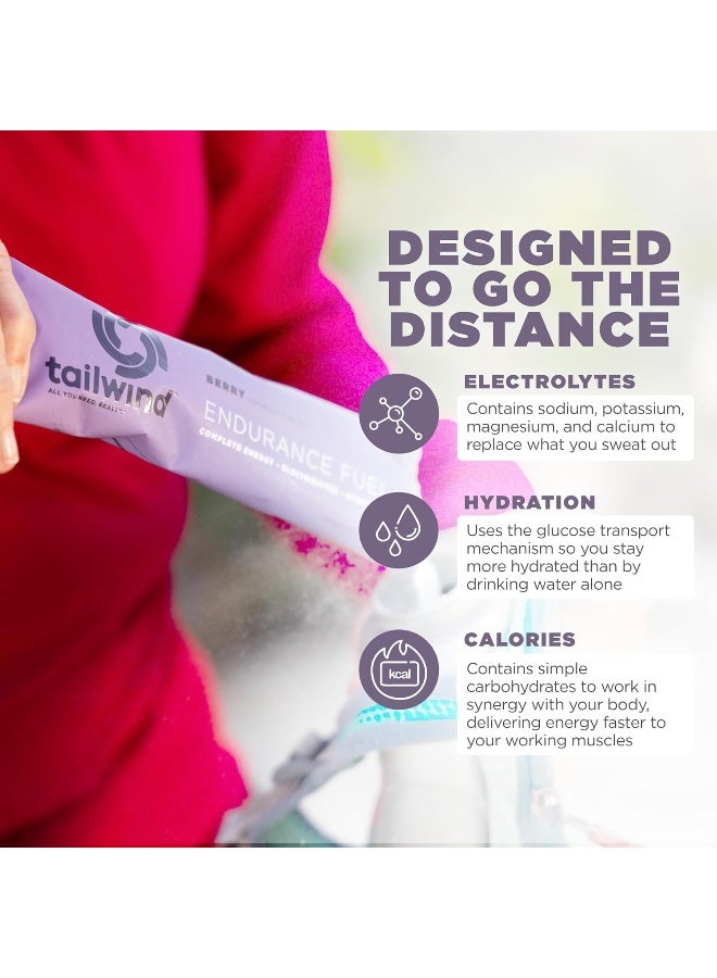 Tailwind Nutrition Endurance Fuel Berry 50 Servings, Hydration Drink Mix with Electrolytes and Calories, Non-GMO, Free of Soy, Dairy, and Gluten, Vegan Friendly - Image 3