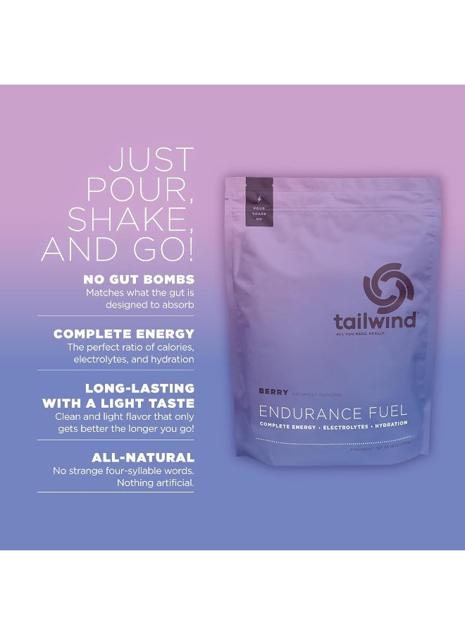 Tailwind Nutrition Endurance Fuel Berry 50 Servings, Hydration Drink Mix with Electrolytes and Calories, Non-GMO, Free of Soy, Dairy, and Gluten, Vegan Friendly - Image 2
