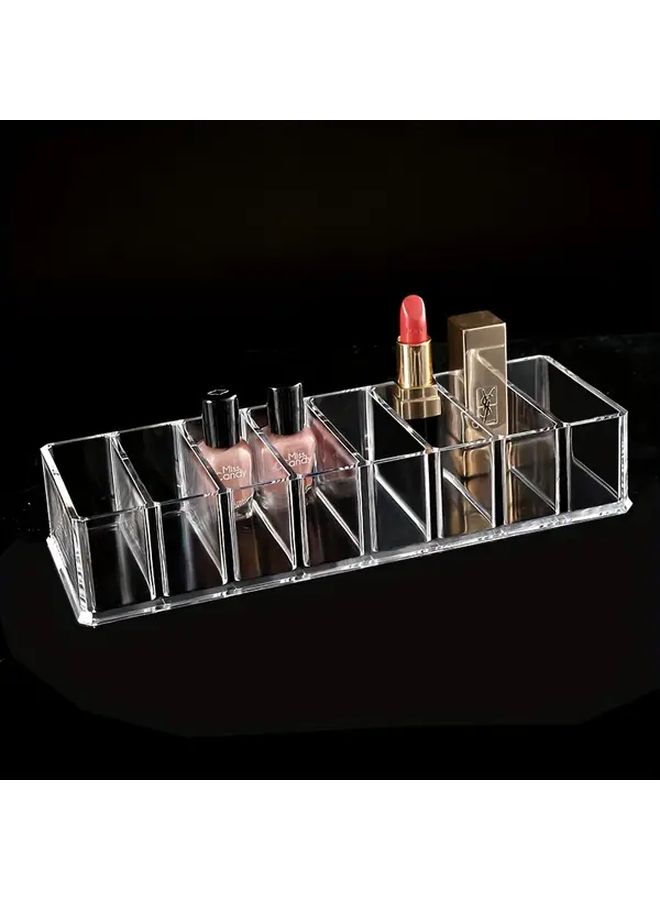 Transparent Acrylic Cosmetic Storage Box Desktop Lipstick Organizer Makeup Tray with 8 Card Slots - Image 4