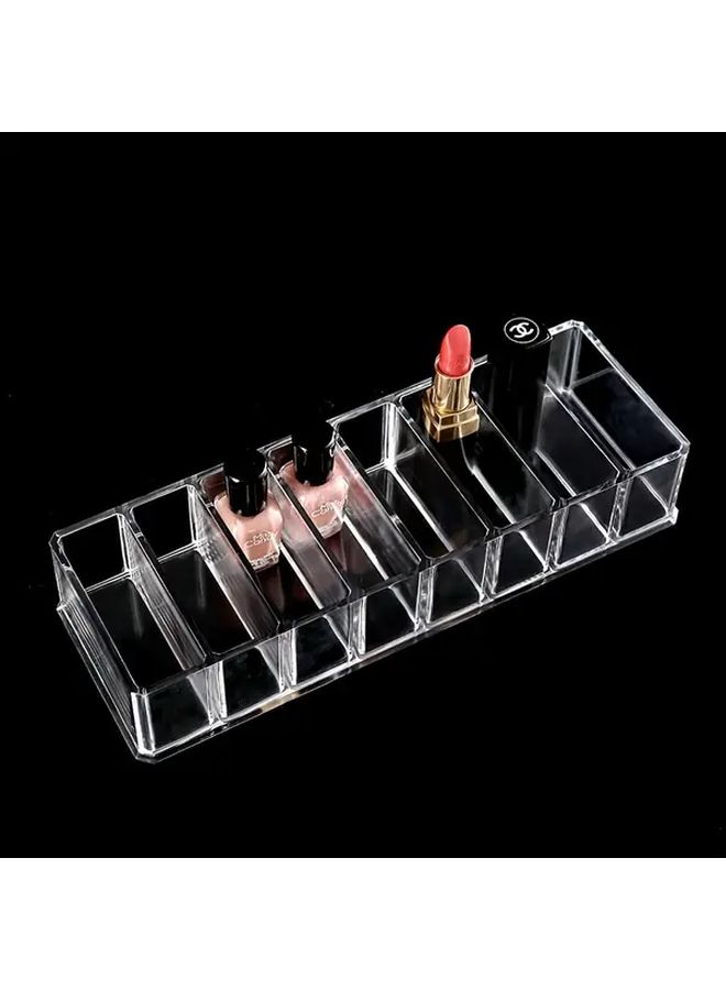 Transparent Acrylic Cosmetic Storage Box Desktop Lipstick Organizer Makeup Tray with 8 Card Slots - Image 5
