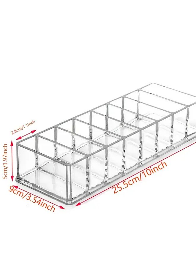 Transparent Acrylic Cosmetic Storage Box Desktop Lipstick Organizer Makeup Tray with 8 Card Slots - Image 3