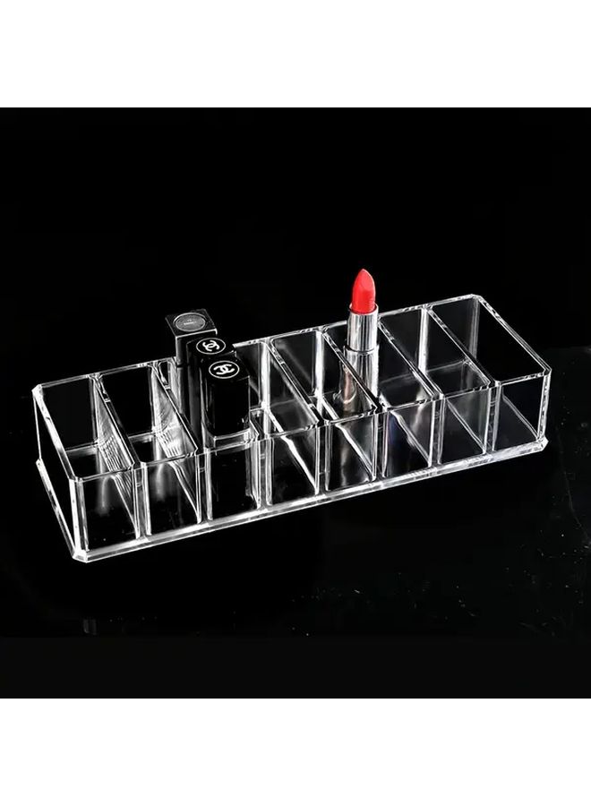 Transparent Acrylic Cosmetic Storage Box Desktop Lipstick Organizer Makeup Tray with 8 Card Slots - Image 2
