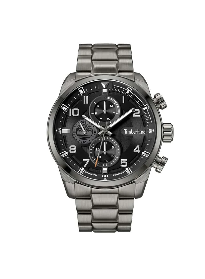 Timberland Henniker II Black Dial Stainless Steel Bracelet Multifunction Watch for Men