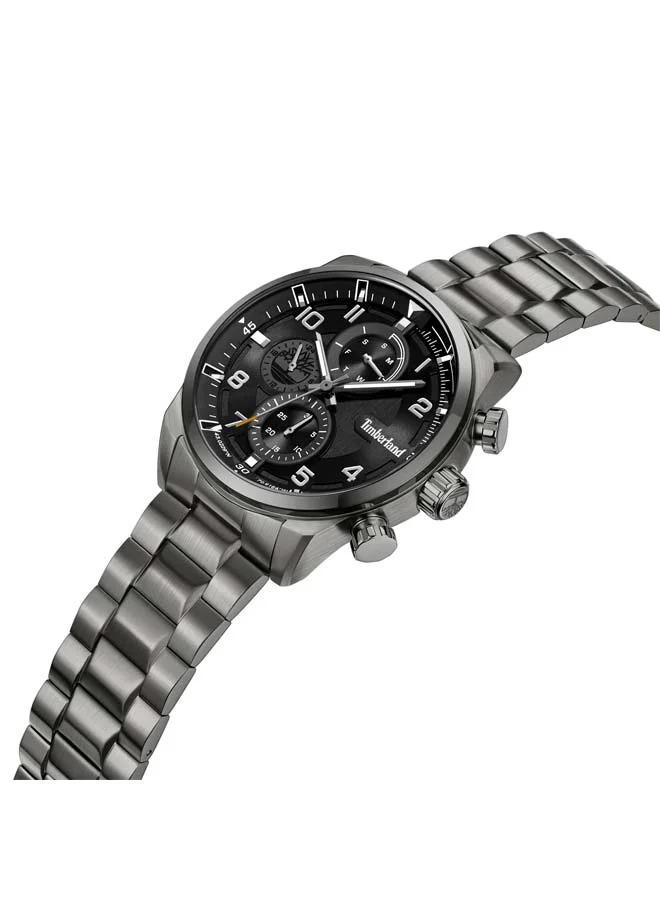 Timberland Henniker II Black Dial Stainless Steel Bracelet Multifunction Watch for Men