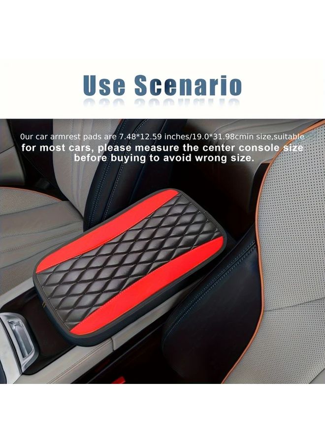 Gray 4pcs Car Steering Wheel Cover Set With Seat Belt Pad And Armrest Box Cover Anti Slip All Season - Image 5