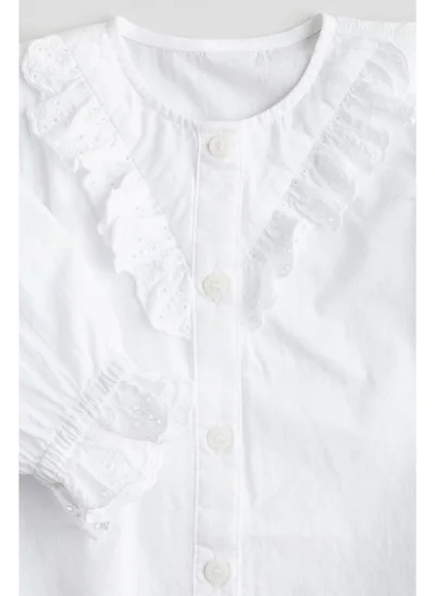 H&M Flounce-detail cotton blouse