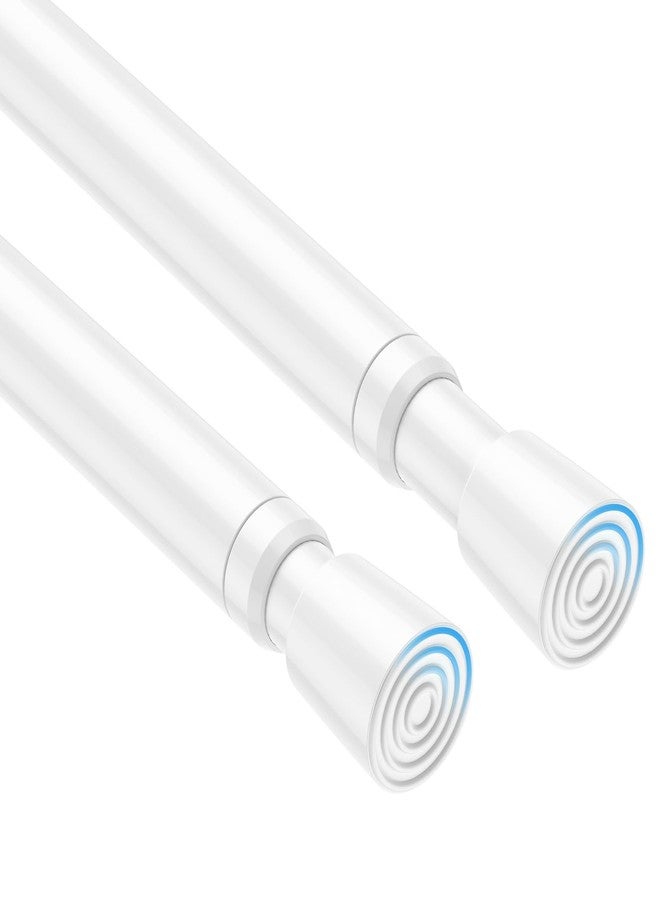 QINGYUN 2 Complete Spring Tension Curtain Rods (6 Sections Total) - 33 to 59 Inches, Adjustable Curtain Rods No Drilling Spring Loaded Curtain Rods for Windows Doors, White - Image 1