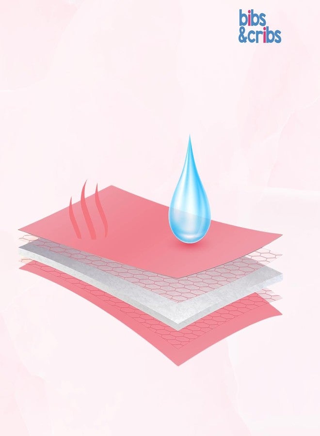 Bibs & cribs Bibs&cribs Quick Dry Sheet for New Born Baby, Navy Blue Large & Pink Medium Combo Pack | Waterproof Bed Pad with Anti-Pilling Fleece, Washable Dry Sheet for Baby Urine Mat - Image 4