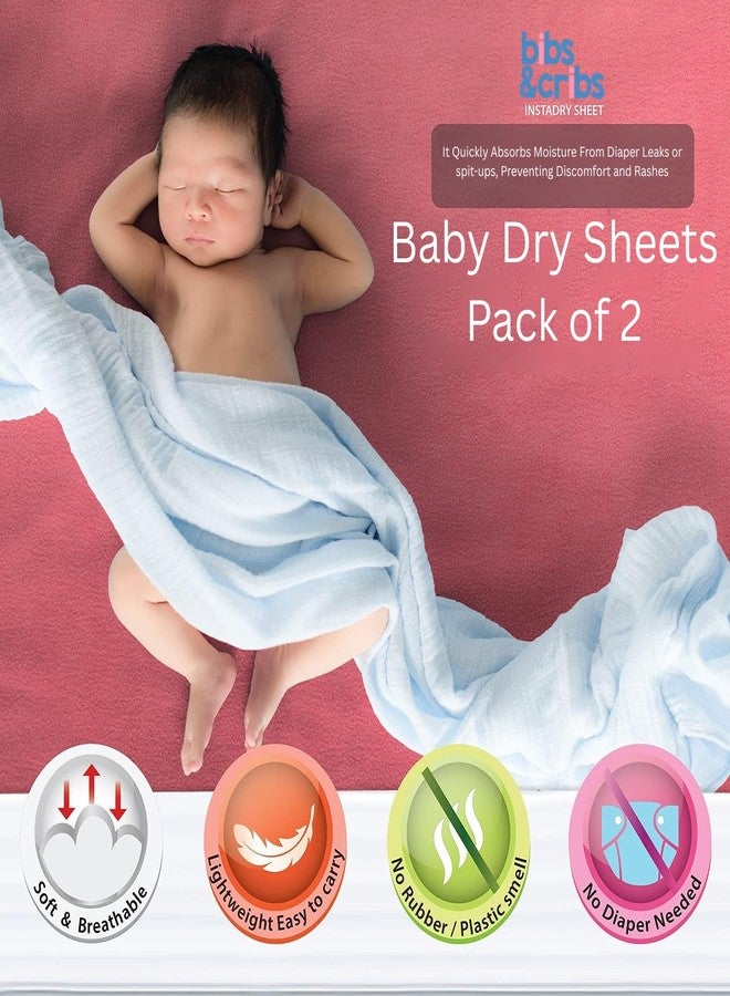 Bibs & cribs Bibs&cribs Quick Dry Sheet for New Born Baby, Navy Blue Large & Pink Medium Combo Pack | Waterproof Bed Pad with Anti-Pilling Fleece, Washable Dry Sheet for Baby Urine Mat - Image 2