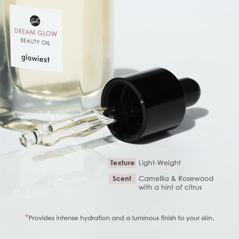 glowiest DREAM GLOW BEAUTY OIL - Natural Facial Oil for All Skin Types - Clean Beauty, Camellia Japonica SeedOil, CastorOil - 30ml (1.01 fl. oz.) - Image 4