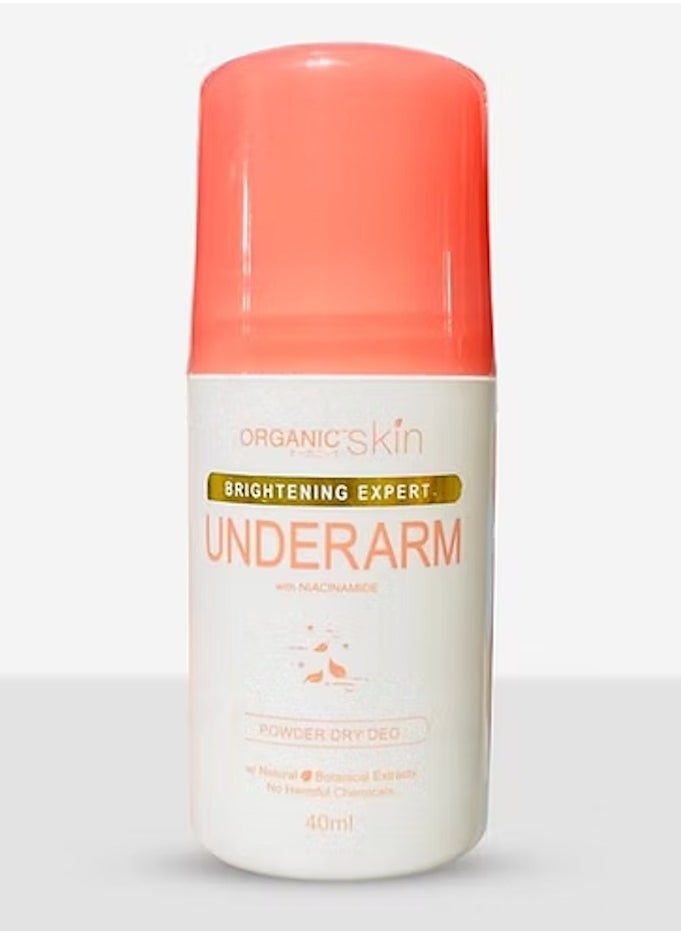 Organic skin Organic Skin Whitening Underarm Powder Dry Deo Roll-On 40ml  - Image 1