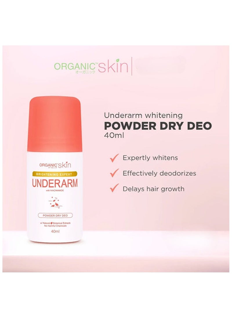 Organic skin Organic Skin Whitening Underarm Powder Dry Deo Roll-On 40ml  - Image 2