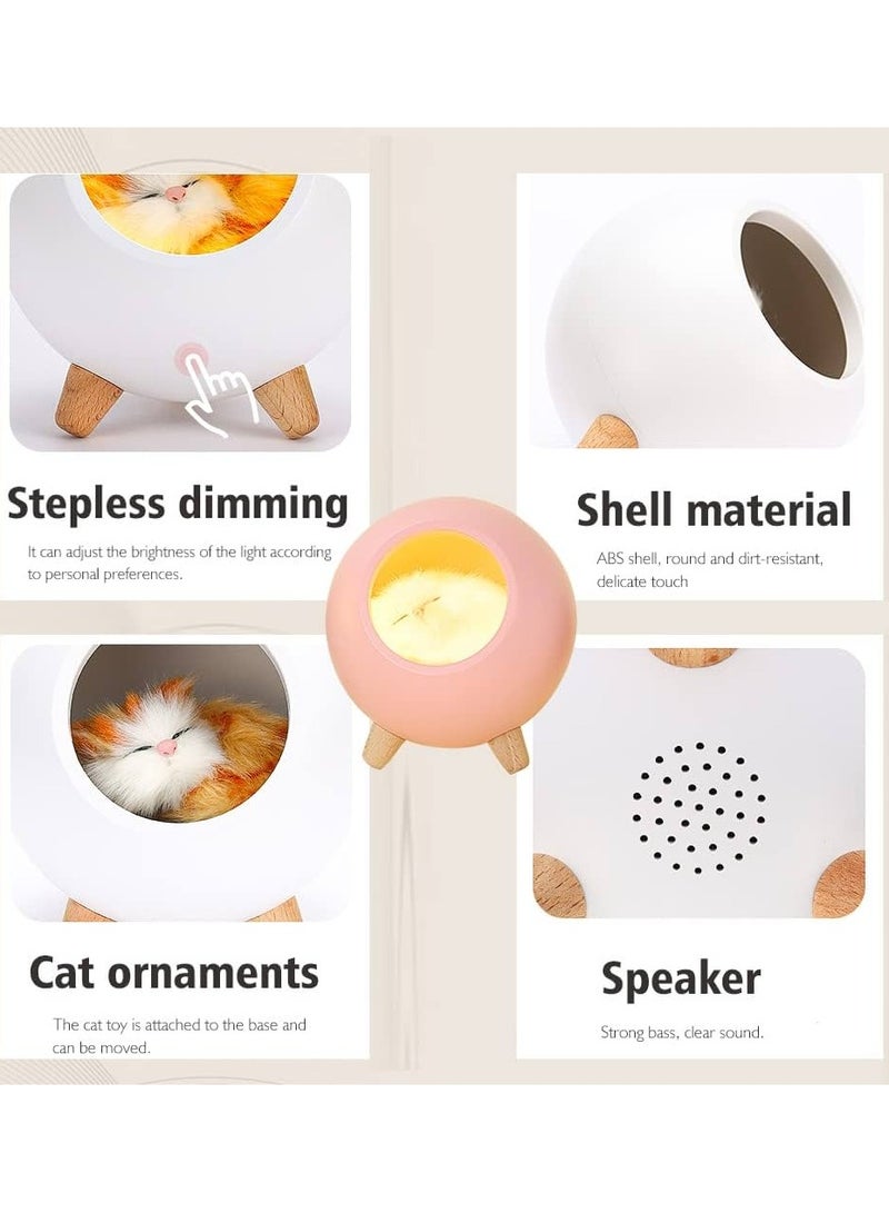 Creative little pet house atmosphere table lamp warm cute cat USB charging night light home decor kids bedside sleep light- Pink  - Image 5