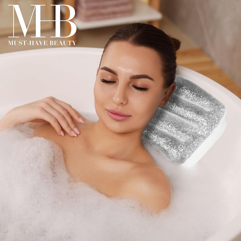 Expressions Glitter Gel Cooling Spa Pillow -Bathtub & Hot Tub Relaxation Cushion | Neck & Head Support Bath Pillow. Luxury Spa Accessory Gift for Women - Ultimate Comfort & Relaxation - Image 4