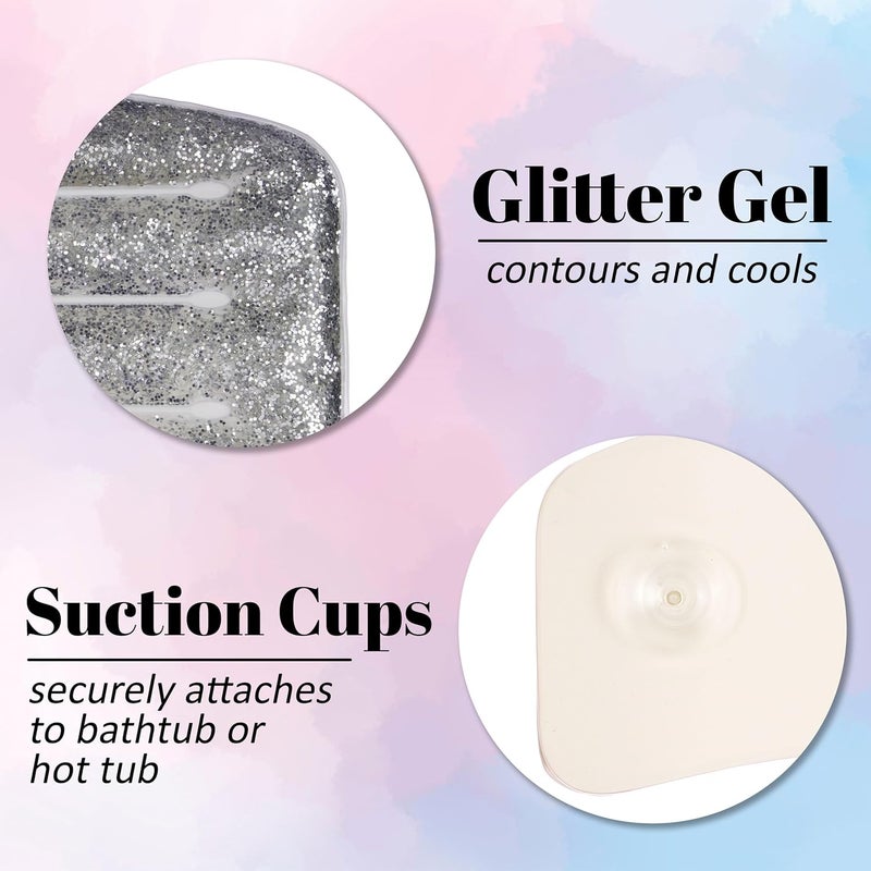 Expressions Glitter Gel Cooling Spa Pillow -Bathtub & Hot Tub Relaxation Cushion | Neck & Head Support Bath Pillow. Luxury Spa Accessory Gift for Women - Ultimate Comfort & Relaxation - Image 3