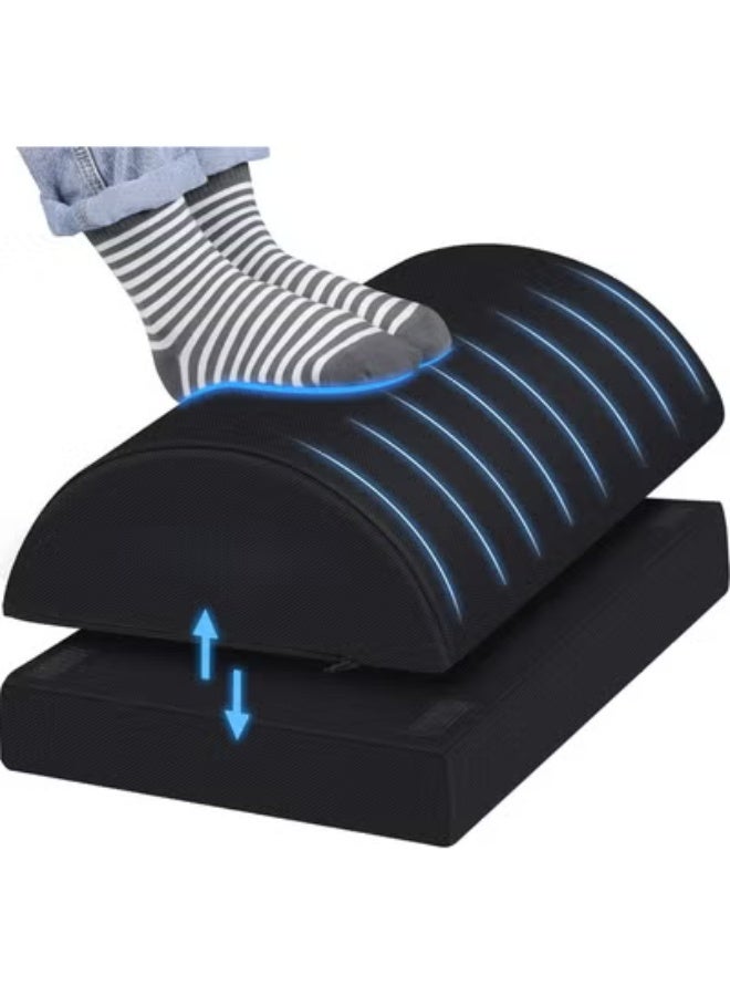 Ergonomic Under-Desk Footrest with Adjustable Dual Heights - Versatile Leg Support with Washable Cover for Office, Home & Travel - Back & Knee Pain Relief. - Image 1