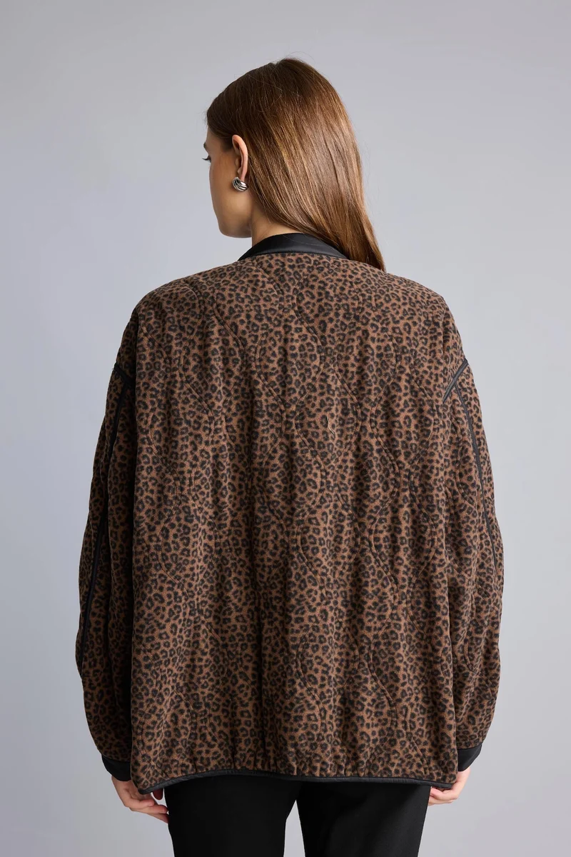 Defacto  Relaxed Fit Crew Neck Snap-Button Jacket for Women | Best Price UAE
