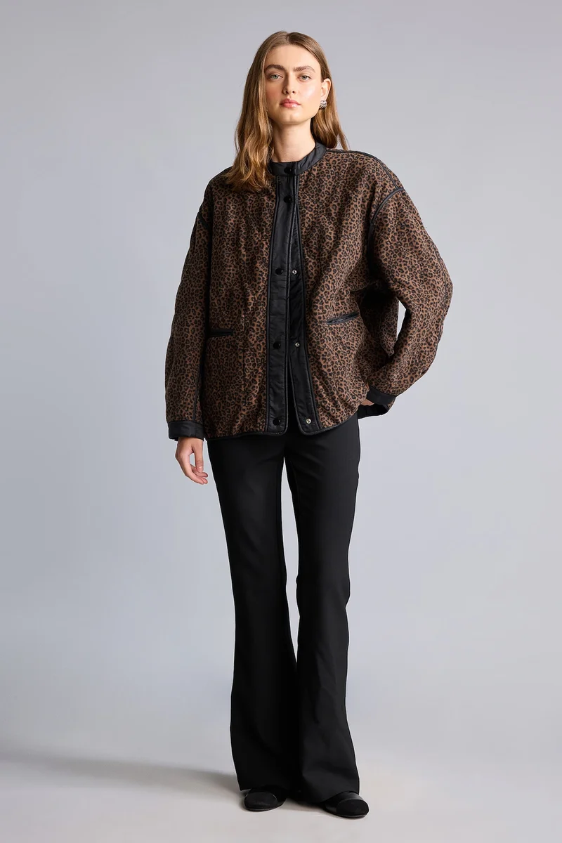 Defacto  Relaxed Fit Crew Neck Snap-Button Jacket for Women | Best Price UAE