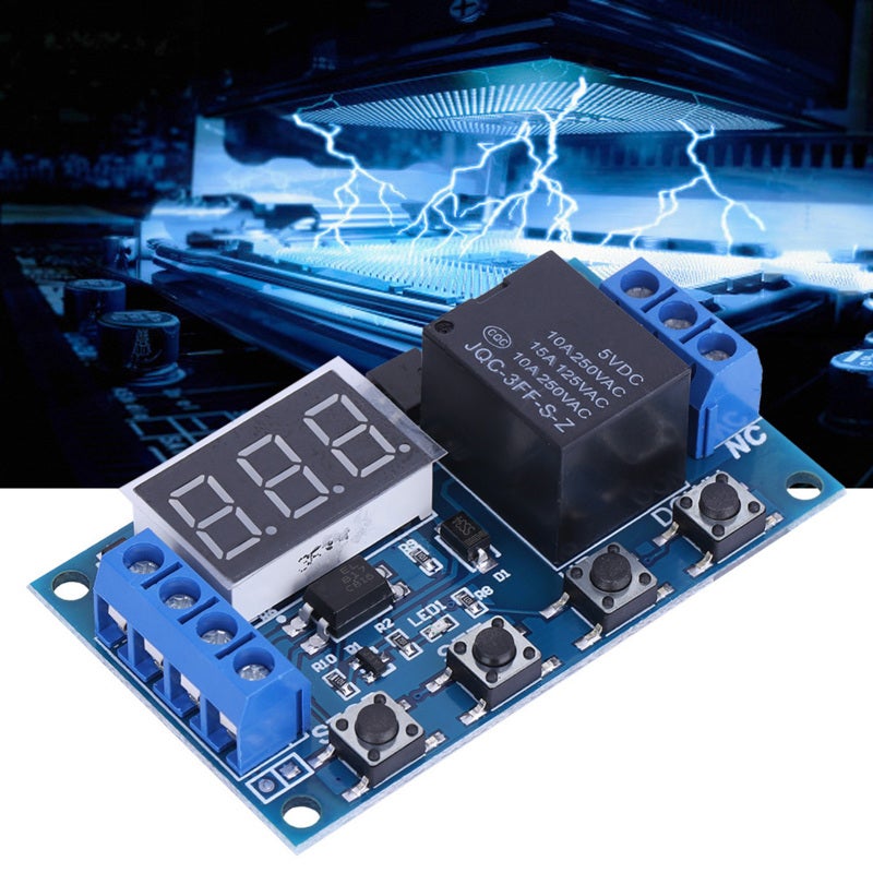 Tongling Timer Switch Module 6.2*3.8*1.7cm 6V-30V & Micro USB 5.0V Power - Reverse Input Protection Emergency Stop Button - Adjustable OP CL LOP Parameters for Industrial Circuit Applications - Image 2