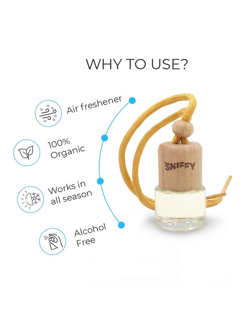 Sniffy Cherry Car Hanging Air Freshener Bottle, Long Lasting Natural Fragrance Diffuser for Car Rear View Mirror, Spill Proof Aromatherapy Perfume Oil, Odor Eliminator for Car Home Office Bedroom, Organic Alcohol Free Air Freshener Bottle Interior Use - Image 4