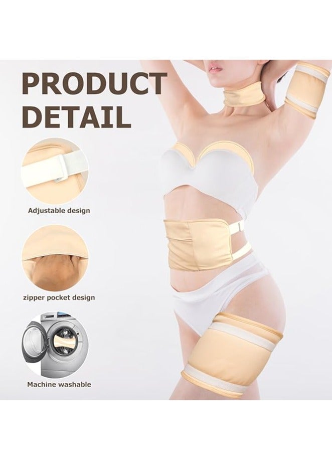 general Women's Castor Oil Pack, 6 Pieces Reusable Organic Cotton Neck, Waist, Chest and Knee Compression Pack Adjustable elastic bands for liver detoxification, insomnia, constipation and inflammation - Image 5