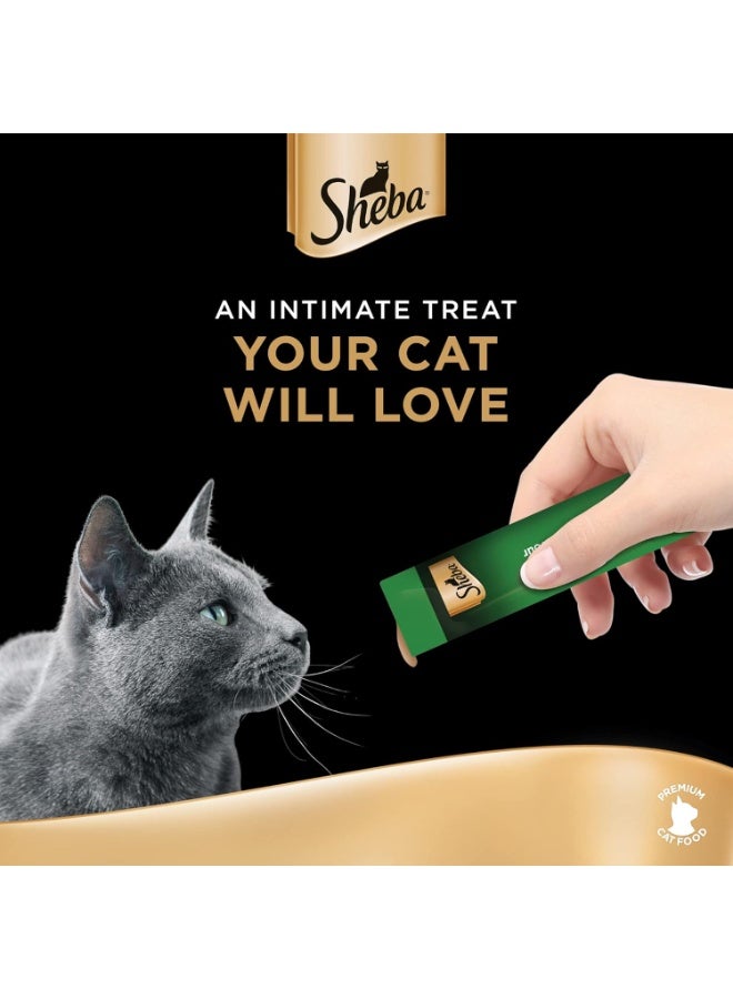 شيبا ميلتي كريمي مكافآت القطط بنكهة الدجاج، 4 × 12 جم، وجبة خفيفة كريمية فاخرة للقطط - Image 3