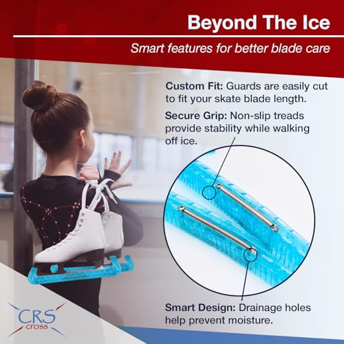 CRS Cross Ice Skate Guards, Soakers and Towel Gift Set. Essential Ice Skating Hard Guard and Soft Skate Blade Cover Accessories for Figure Skating or Hockey (Bracket Blue, Medium) - Image 4