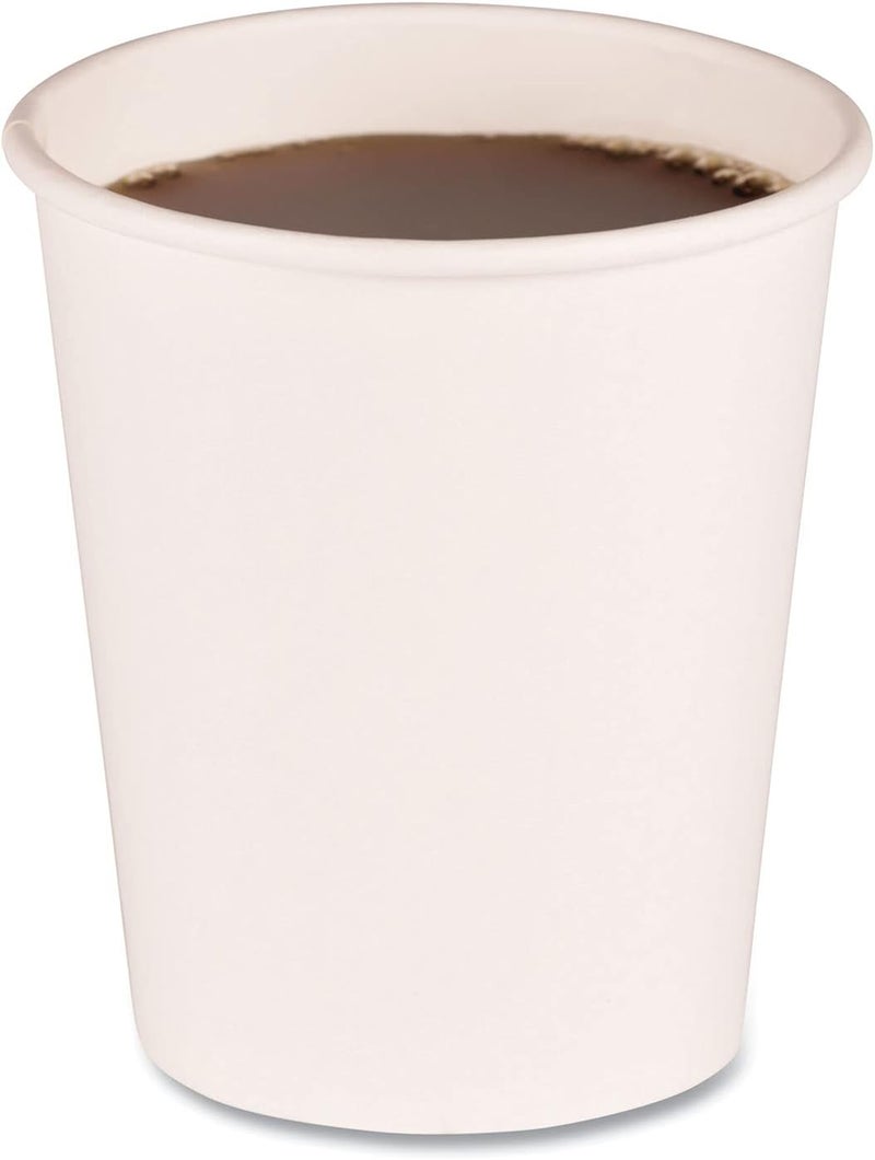 Boardwalk BWKWHT8HCUP 8 oz Paper Hot Cups  White 20 CupsSleeve 50 SleevesCarton - Image 3