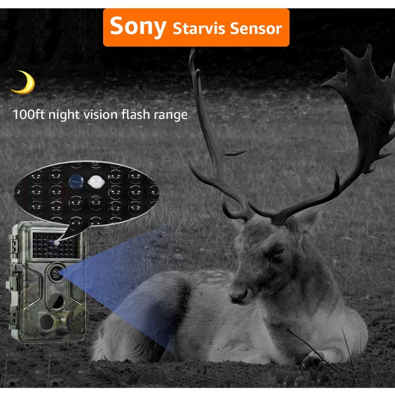 GardePro كاميرا جارد برو A3S، كاميرا ألعاب 64 ميجابكسل 1296p مع رؤية ليلية واضحة حتى 100 قدم بدون توهج، سرعة تفعيل سريعة 0.1 ثانية، مقاومة للماء، فيديو H.264 MP4 - Image 2