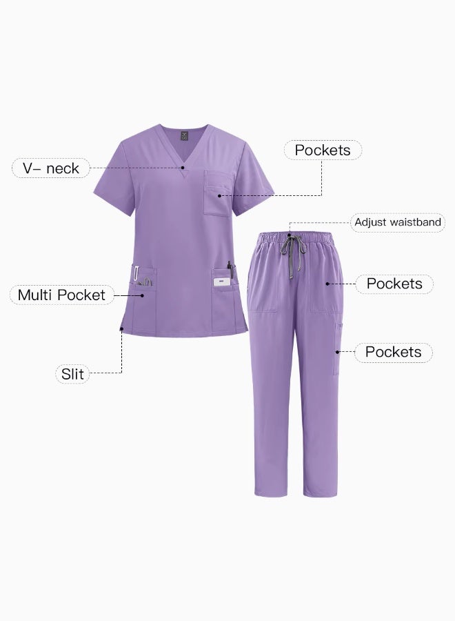 Perfectory Scrub Uniform Set Unisex V-Neck- Teal - Image 2