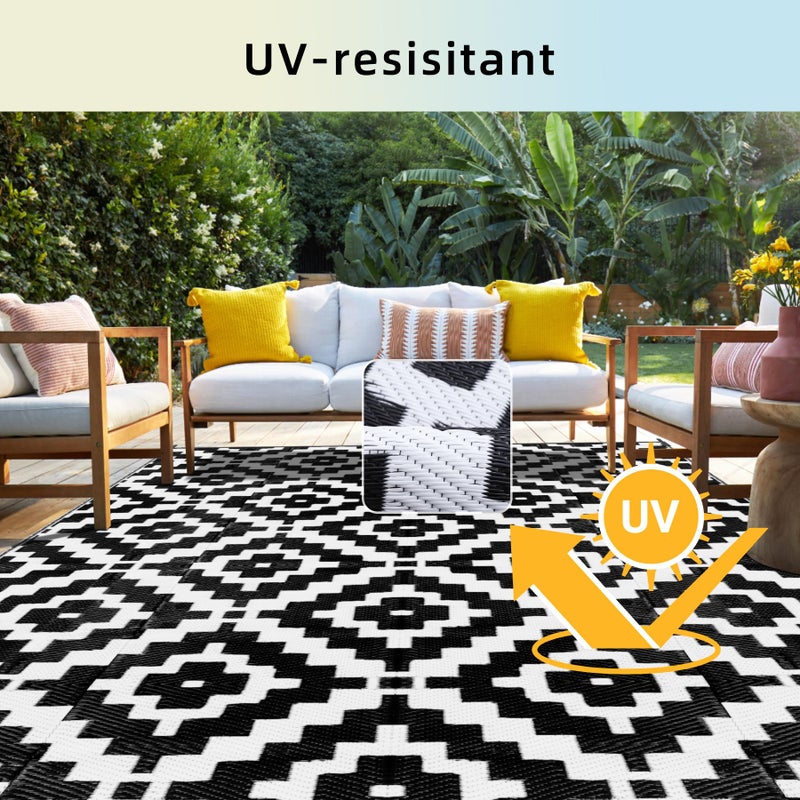 Favoyard Outdoor Rug 5x8 ft Waterproof Reversible Patio Plastic Straw Rugs for Decor Clearance Outside Large RV Camping Area Carpet Mat for Porch Deck Balcony Pool Backyard Picnic Beach Camper Door - Image 3