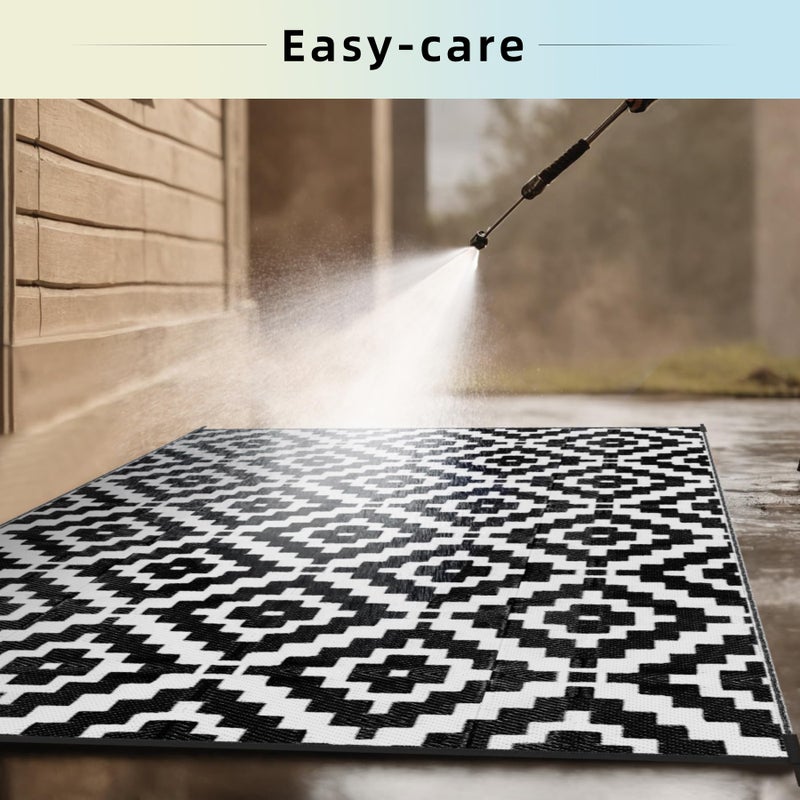 Favoyard Outdoor Rug 5x8 ft Waterproof Reversible Patio Plastic Straw Rugs for Decor Clearance Outside Large RV Camping Area Carpet Mat for Porch Deck Balcony Pool Backyard Picnic Beach Camper Door - Image 4