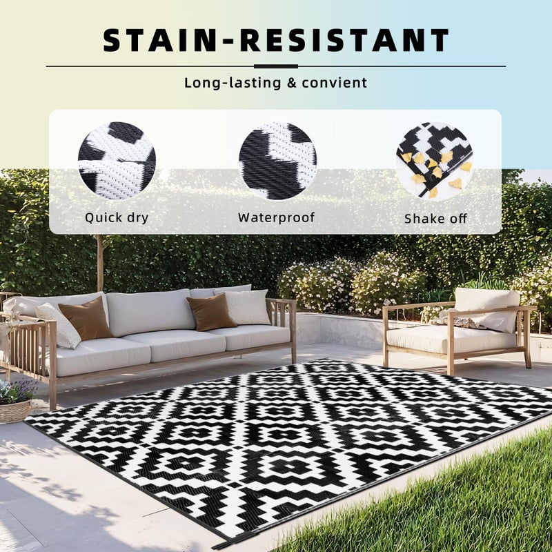 Favoyard Outdoor Rug 5x8 ft Waterproof Reversible Patio Plastic Straw Rugs for Decor Clearance Outside Large RV Camping Area Carpet Mat for Porch Deck Balcony Pool Backyard Picnic Beach Camper Door - Image 5