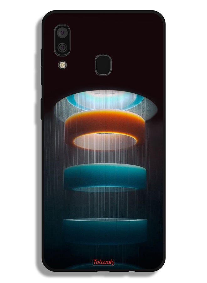 Tolwak Samsung Galaxy A30 Protective Case Cover Rings Art Pattern - Image 1
