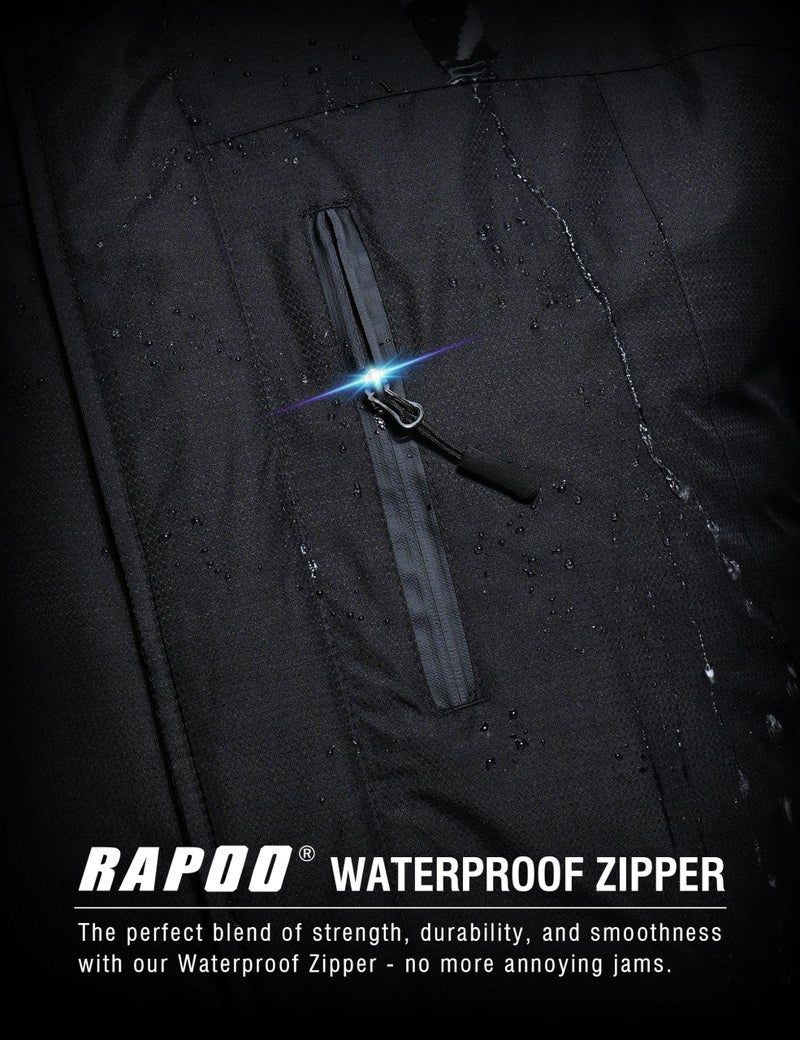 Rapoo Winter Jackets for Men Winter Coats for Men Rain Waterproof Work Jackets Coats for Men Fleece Thermal Warm Snowboard Ski Snow Jacket Coats for Men Raincoat Black L - Image 5